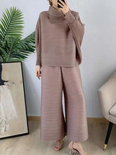 HEYFANCYSTYLE Women's Japanese Pleated Plisse Top and Pant Set